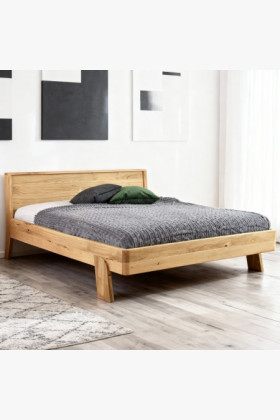 Massives Doppelbett Eichenholz 180x200 cm robust elegant